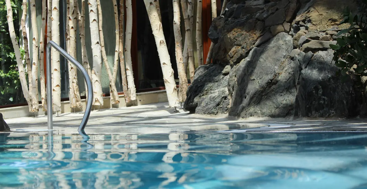 Gesundheits- und VitalCenter Gollée in Bad Lauterberg – Detailaufnahme eines Wasserrads im Grünen | Wellnesshotel Harz