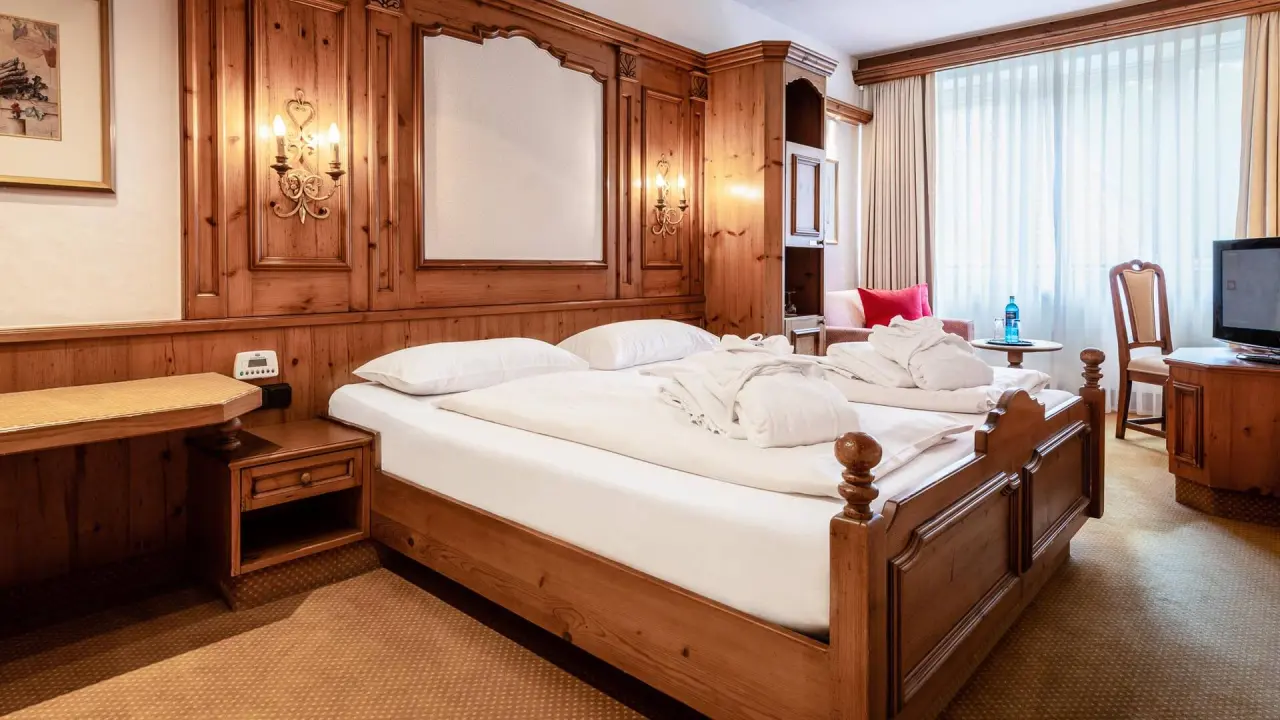 Vila Vita Burghotel Dinklage in Dinklage – Gemütliches Hotelzimmer mit traditioneller Holzvertäfelung | Wellnesshotel Oldenburger Münsterland