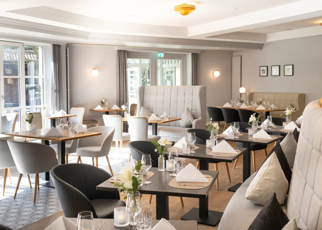 Hotel Heidegrund in Garrel – Elegantes Restaurant mit stilvoller Einrichtung | Wellnesshotel Oldenburger Münsterland