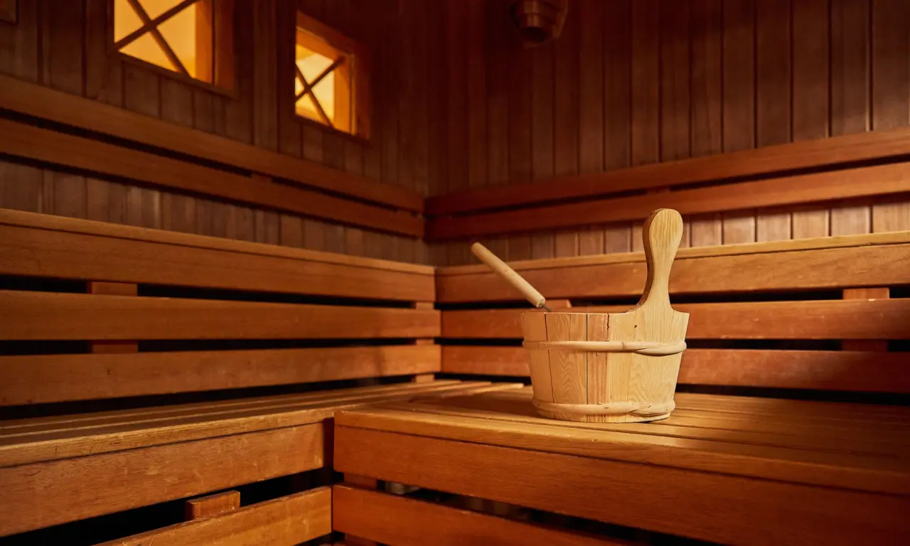 Romantik Hotel Haus Platte in Attendorn – Traditionelle Holzsauna mit Aufgusseimer | Wellnesshotel Sauerland