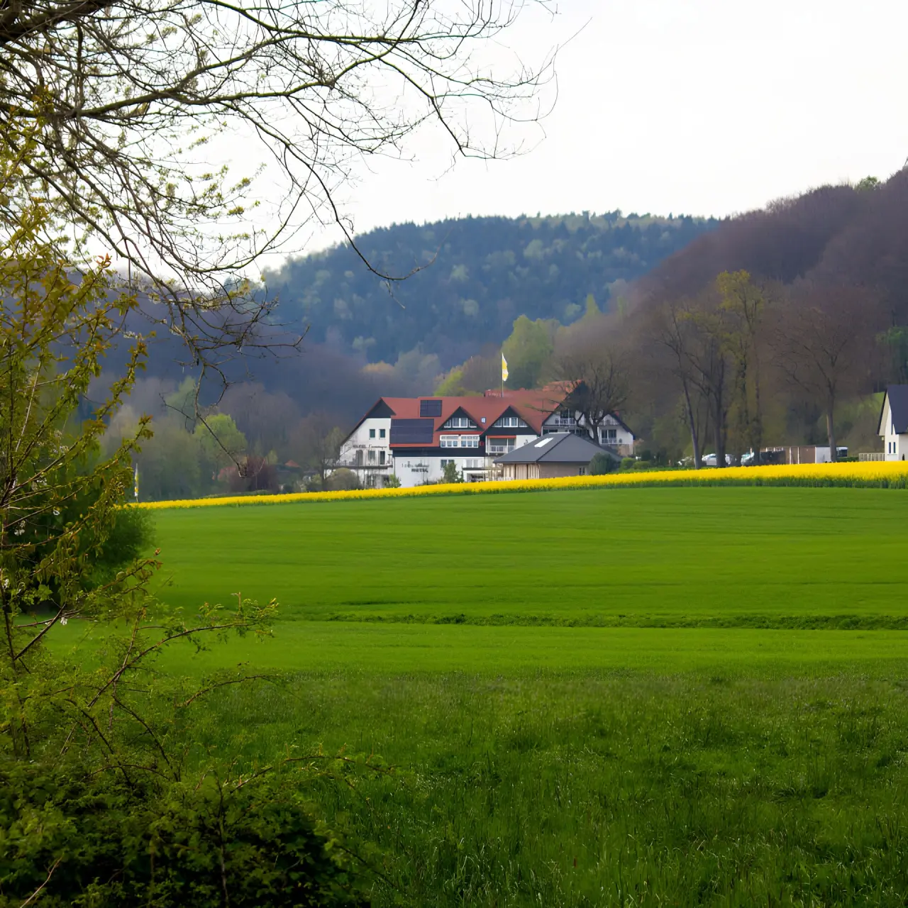 Ringhotel Teutoburger Wald in Tecklenburg – Hotelgebäude in grüner Landschaft | Wellnesshotel Teutoburger Wald