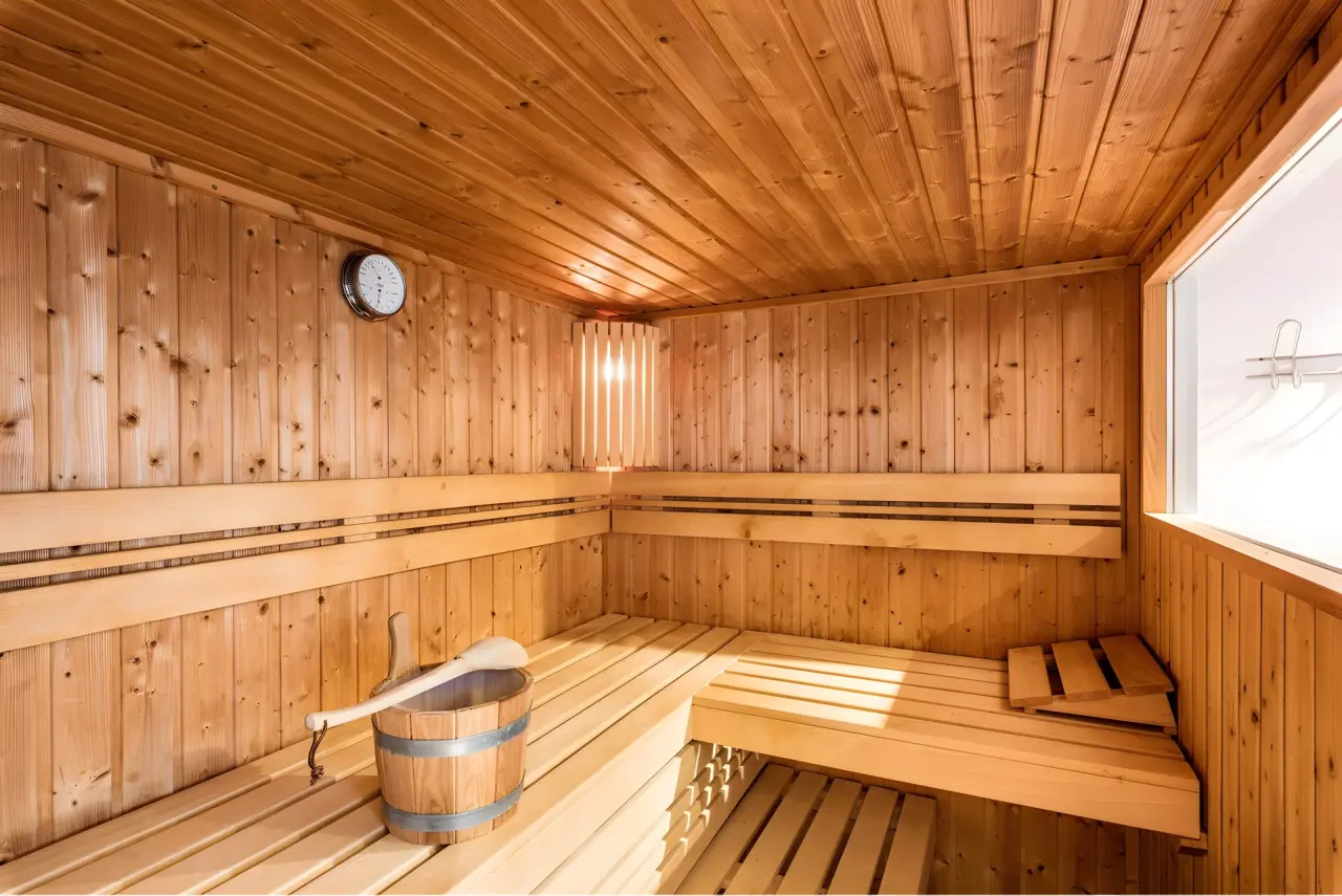 Wellnesshotel Ziegelruh in Babenhausen – Traditionelle Holzsauna mit Aufgusseimer | Wellnesshotel Hessen