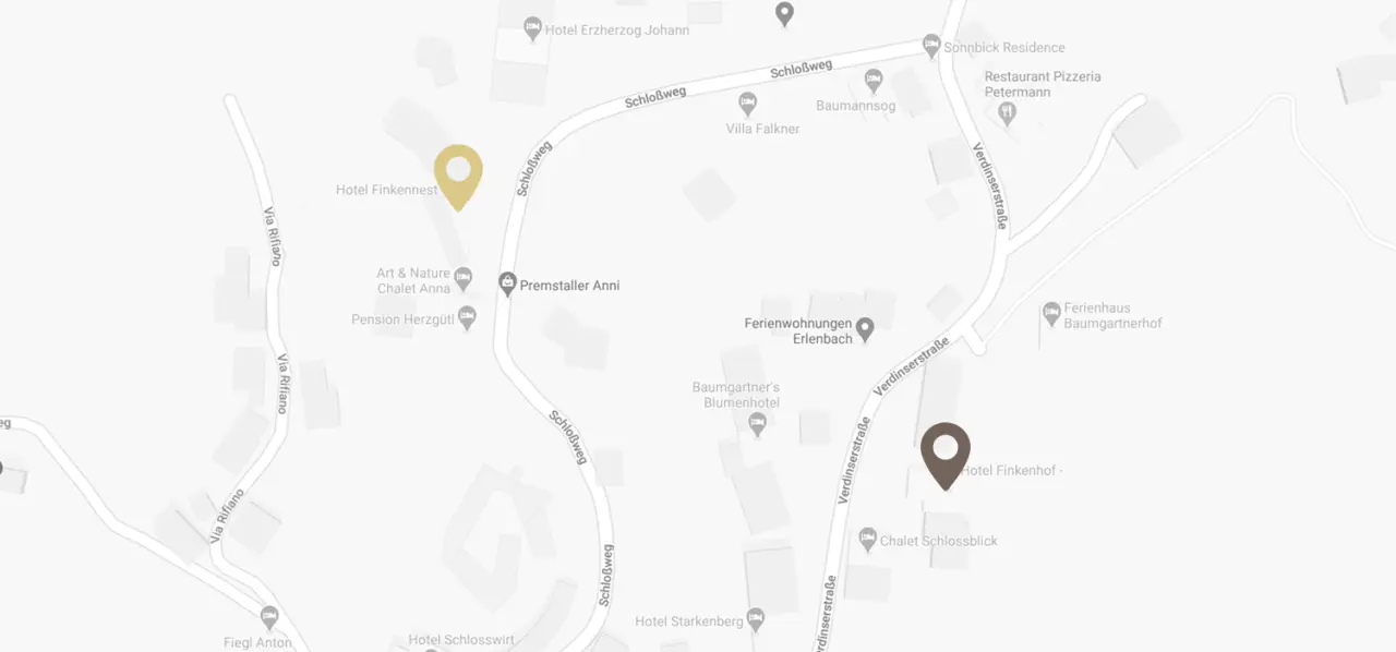 Hotel Finkennest in Schenna – Lageplan der Umgebung | Wellnesshotel Südtirol