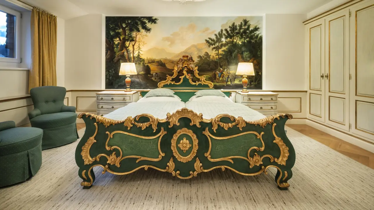 Hotel Post Lech in Lech am Arlberg – Luxuriöses Doppelzimmer mit opulentem Bett | Wellnesshotel Arlberg