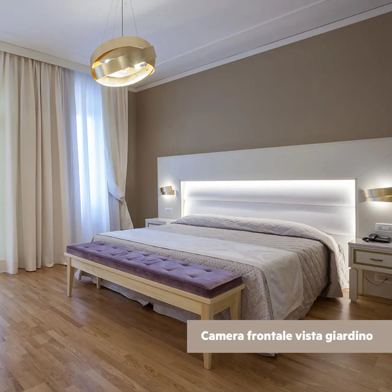 Quisisana Hotel Terme & Beauty Farm in Abano Terme – Geräumiges Doppelzimmer mit Gartenblick und heller Einrichtung | Wellnesshotel Veneto