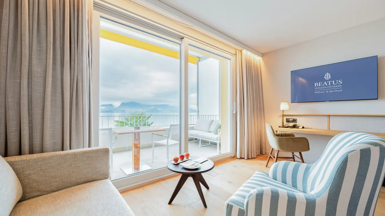 BEATUS Wellness- & Spa-Hotel in Merligen – Komfortables Hotelzimmer mit Seeblick | Wellnesshotel Thunersee