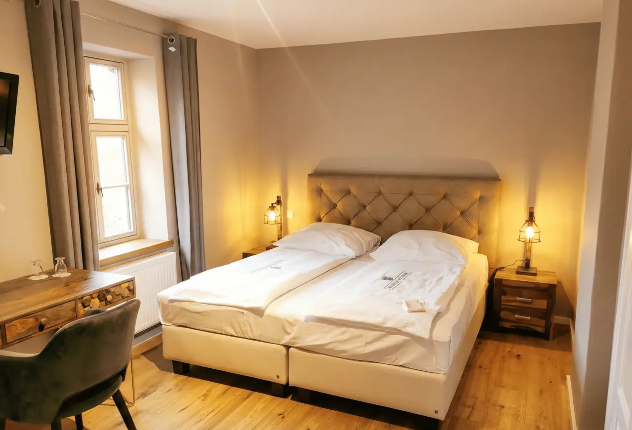 Hotel & Spa Wasserschloss Westerburg in Westerburg – Komfortables Doppelzimmer mit Holzboden | Wellnesshotel Westerwald