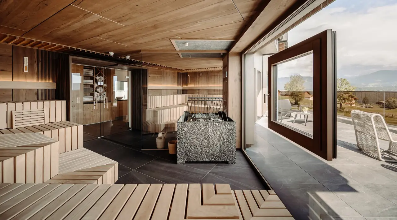Hotel Waldfrieden in Rohrmoos Schladming – Moderne Sauna mit Panoramablick ins Grüne | Wellnesshotel Steiermark