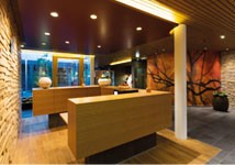 Almhotel Hochhäderich in Riefensberg – Moderne Rezeption mit stilvoller Einrichtung | Wellnesshotel Allgäu