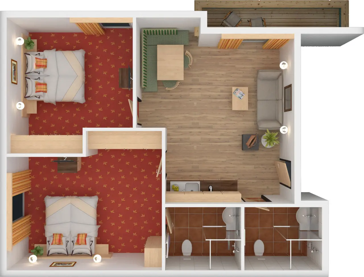 Hotel Alpina in St. Johann im Pongau – Grundriss einer geräumigen Familiensuite | Wellnesshotel Salzburger Land