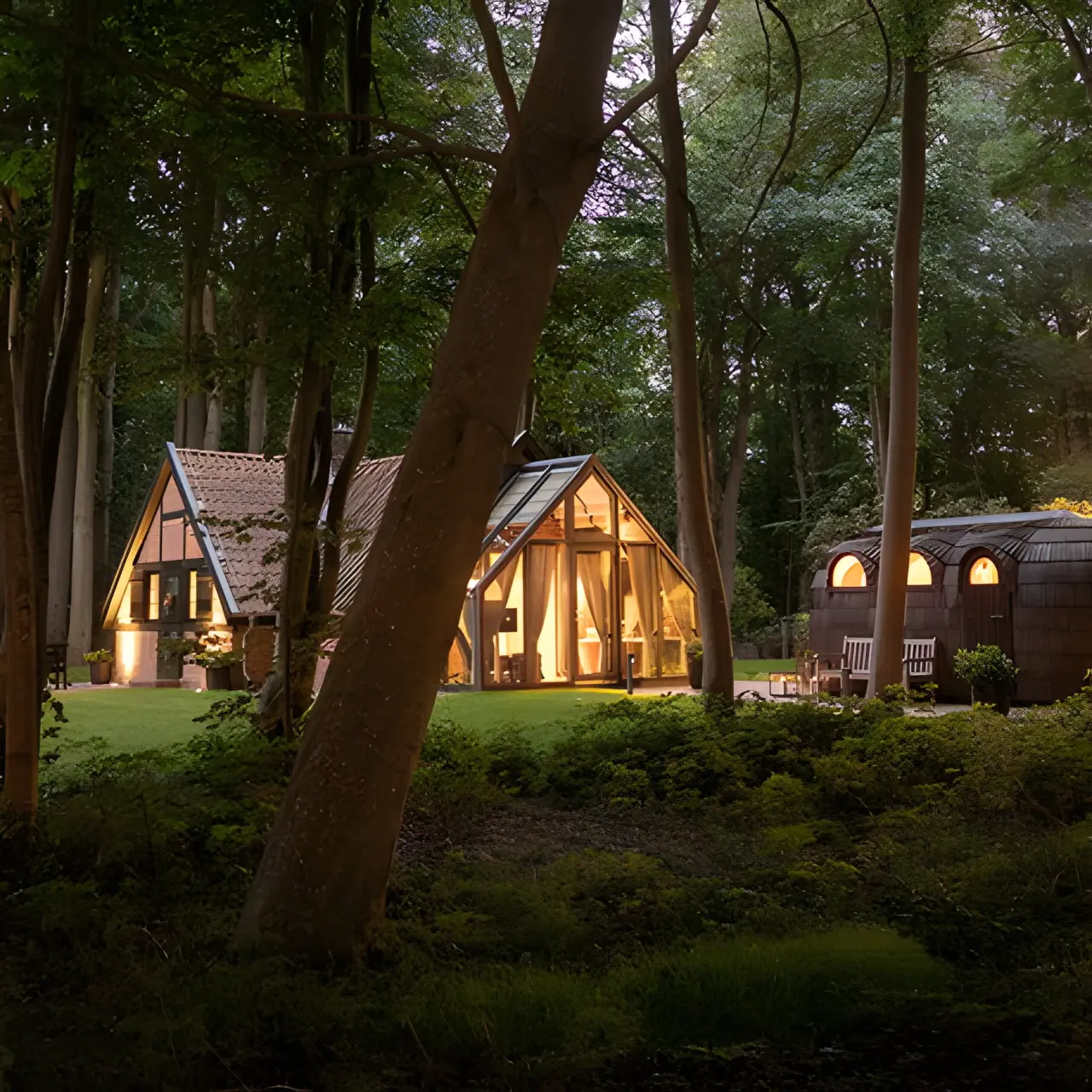 WEISSENHAUS Private Nature Luxury Resort in Hohwacht – Beleuchtete Spa-Häuser im Wald | Wellnesshotel Ostsee
