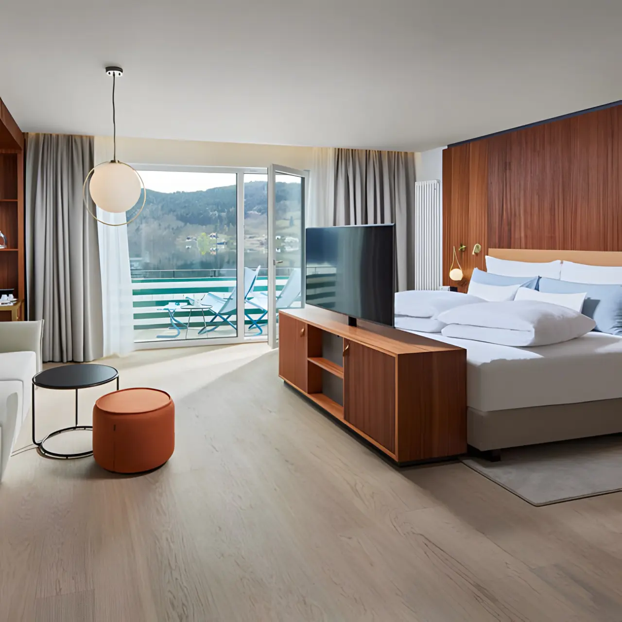 Seeglück Hotel Forelle in Millstatt am See – Modernes Zimmer mit Balkon und Seeblick | Wellnesshotel Kärnten