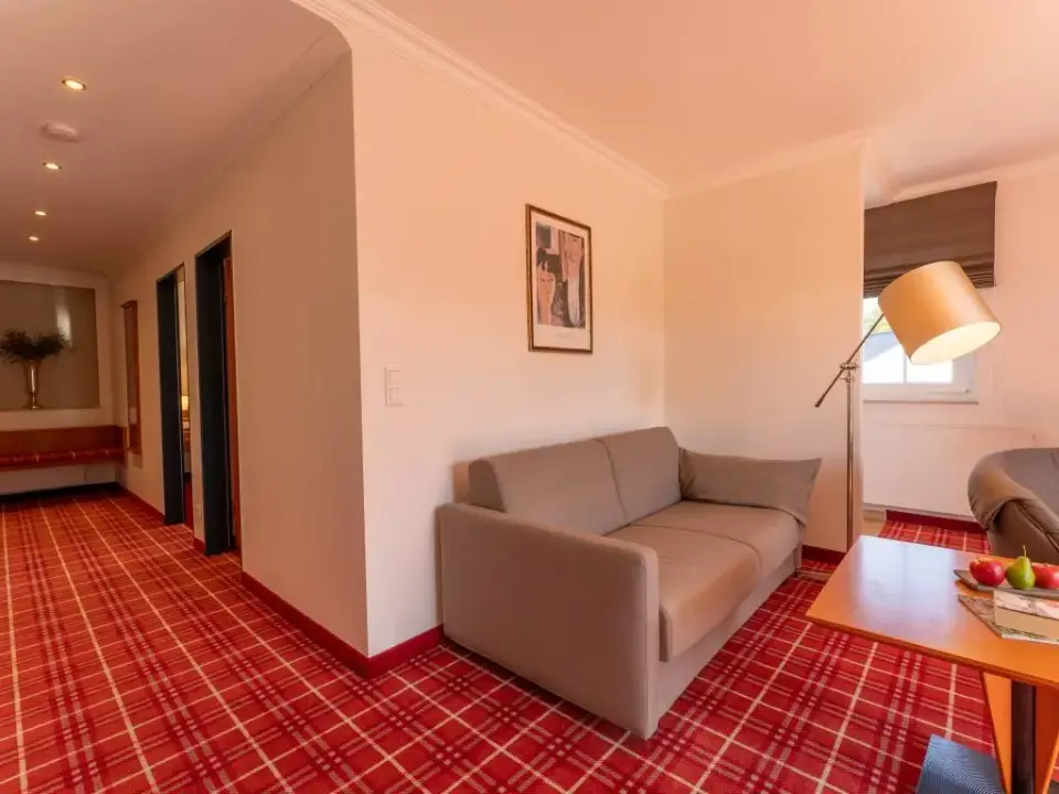 Hotel Drei Birken in Bad Rothenfelde – Gemütlicher Wohnbereich mit Sofa | Wellnesshotel Teutoburger Wald