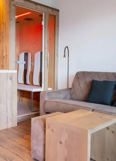 Hotel Golserhof in Tirolo – Private Infrarotsauna in einer Suite | Wellnesshotel Südtirol