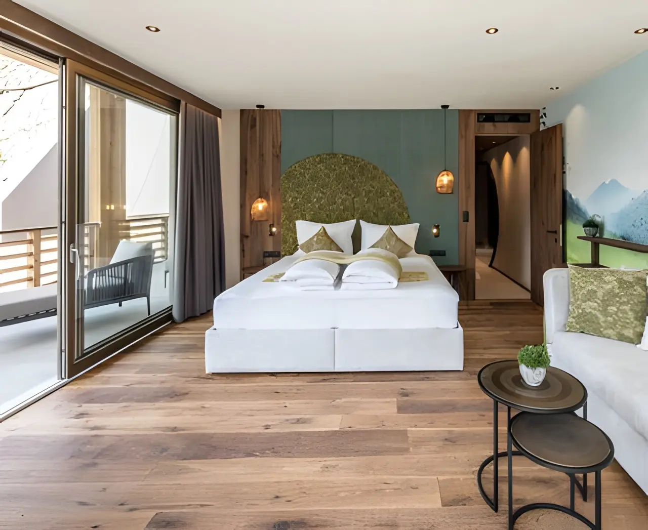 Andreus Golf Lodge in Schenna – Komfortables Doppelzimmer mit modernem Design | Wellnesshotel Südtirol