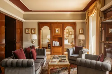 Grand Hotel Tremezzo in Bellagio – Elegantes Wohnzimmer einer Hotelsuite | Wellnesshotel Comer See