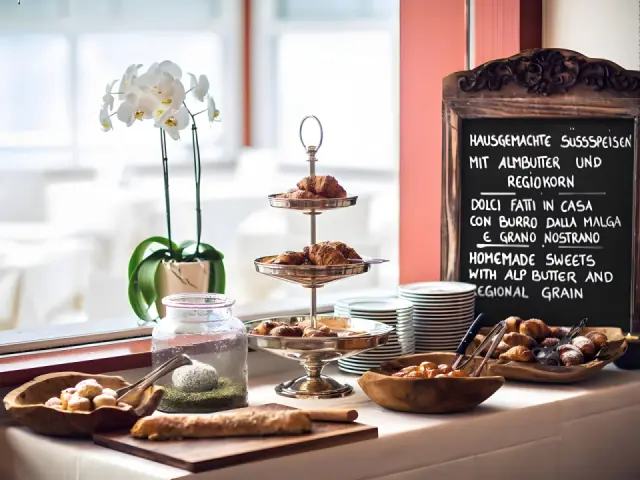 Schloss Fragsburg in Meran – Frühstücksbuffet mit hausgemachten Süßspeisen | Wellnesshotel Südtirol